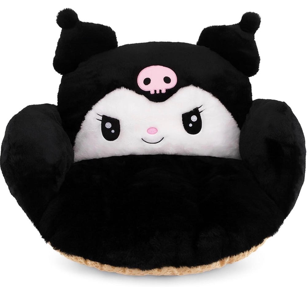 Black and White Plush Character Chair